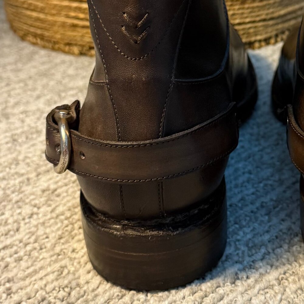 John Varvatos Hand-Stained Leather Dress Boots Brown Size 11 NWT $1200 Retail - Picture 4 of 9